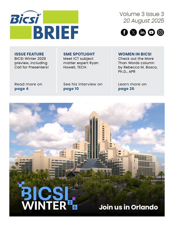 BICSI Brief Volume 3 Issue 3 August 2025 Issue Cover