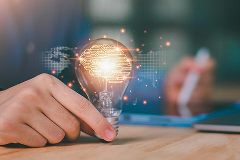 a lit lightbulb to represent knowledge of the ICT industry